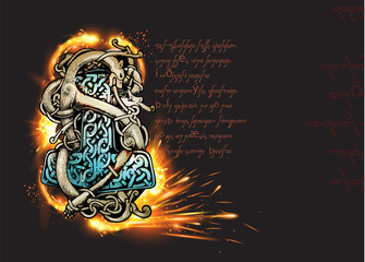 Красивый кельтский орнамент на темном фоне