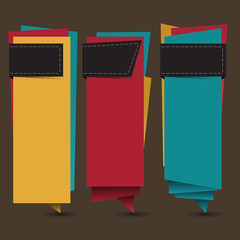 Colorful Origami Style Options Banner & Card.