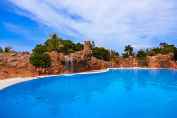 Obraz premium Waterfall in park at Tenerife - Canary Spain