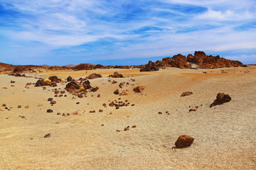 Lunar landscape at volcano Teide in Tenerife island - Canary