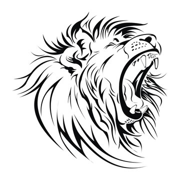 Lion roar head vector