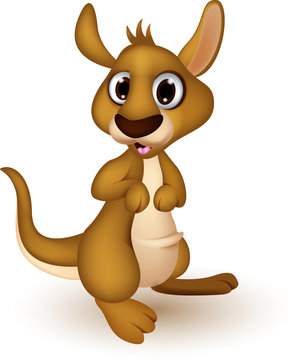 cute baby kangaroo cartoon