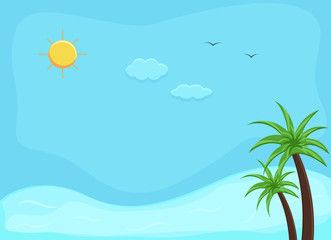 Fototapeta na wymiar beach - Cartoon Background Vector