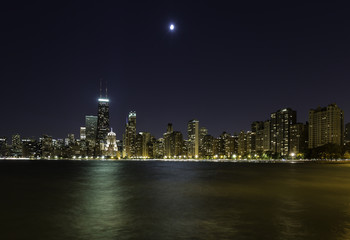 Downtown Chicago by night