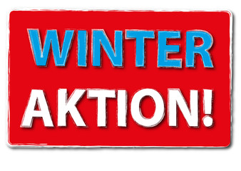 Winter Aktion Angebot Scild Button
