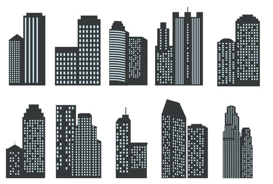 Silhouettes of skyscrapers