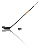 Eishockeyschläger und Puck