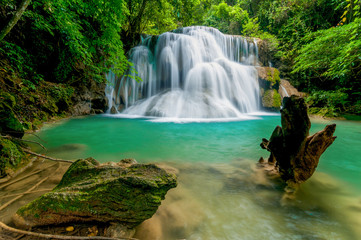 Thailand waterfall in Kanjanaburi (Huay Mae Kamin)