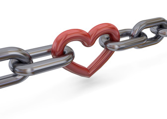 Obraz premium CHAIN HEART - 3D