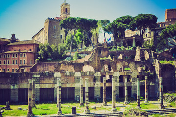 Obraz premium Roman Forum, Rome retro look