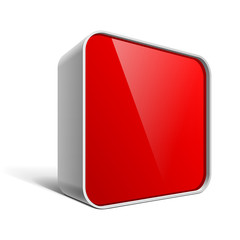 Shiny gloss red vector banner square box