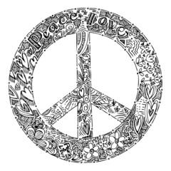 Black and white PEACE symbol