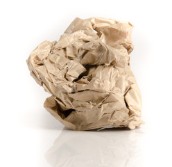 Crumpled paper isolated over white