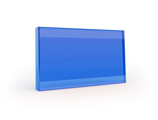 Empty blue glass freame isolated with clipping path.