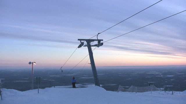 Top of skilift with halyards