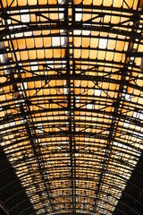 Glass roof at the main train station in Prague