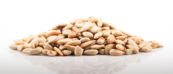 sunflower seeds isolated on white