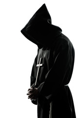 Naklejka na ściany i meble man monk priest silhouette praying