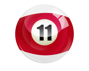 Fototapeta premium Billiard ball number 11