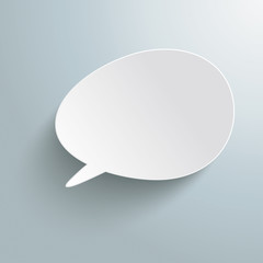 White Bevel Speech Bubble PiAd