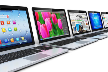 Row of laptops