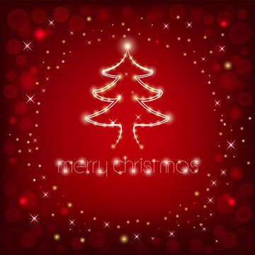 Merry Christmas, Christmas tree, Christmas card