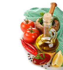 Olive oil, vegetables and spices