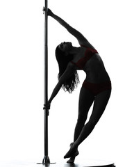 woman pole dancer silhouette