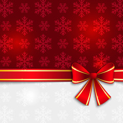 Christmas background with red ribbon
