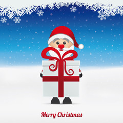 santa claus gift winter snow landscape