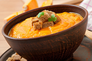 pumpkin soup with croutons