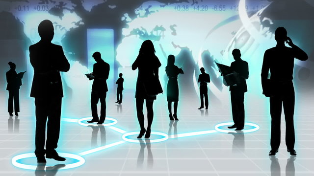 Montage 3D Digital Images Business Networking Use