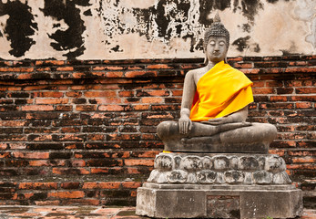 old Meditation Buddha statue, Thailand