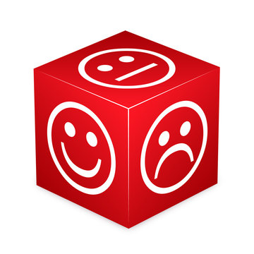 Red Cube With Smileys