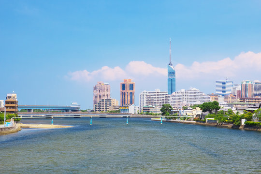 Fukuoka Tower and Muromi River