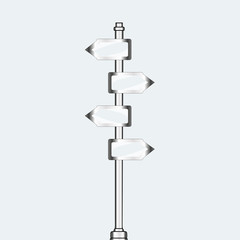 empty urban arrow boards on column