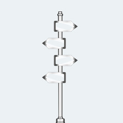 empty urban arrow boards on pillar