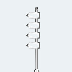 empty urban arrow boards on pillar