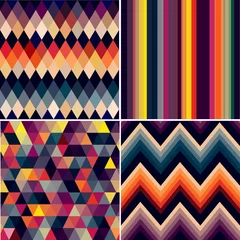 Zelfklevend Fotobehang Zigzag geometrisch kleurrijk naadloos patroon