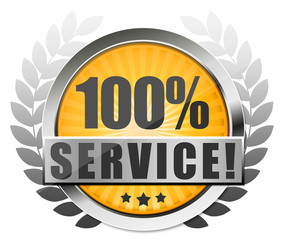 100% Service! Button, Icon