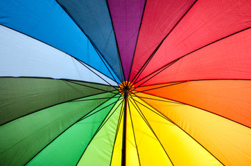 Sonnenschirm in Regenbogen-Farben