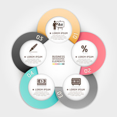 Abstract business circle origami style options banner. Vector il