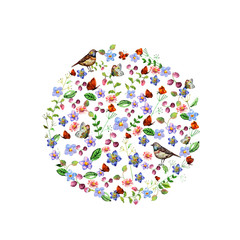 nature watercolor frame