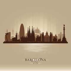 Obraz premium Barcelona Hiszpania sylwetka wektor panoramę miasta