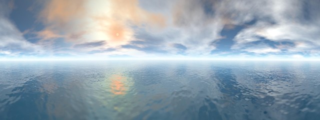 Naklejka premium Ocean horizon - 3D render