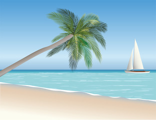 Fototapeta na wymiar Seascape vector illustration