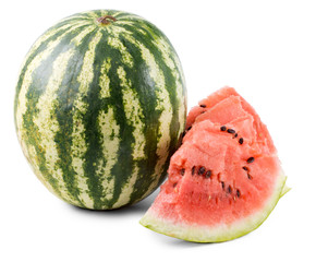 Sliced and whole fresh watermelons