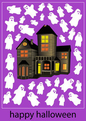 Fototapeta premium haunted_house_and_ghost