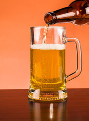 mug of beer on table