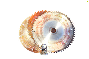 Three Saw Blades With Time Clock